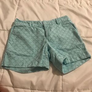 Mint blue crochet like shorts!